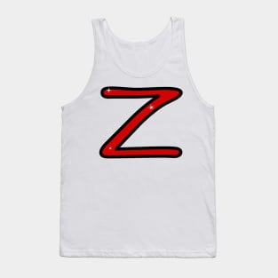 Letter Z. Name with letter Z. Personalized gift. Abbreviation. Abbreviation. Lettering Tank Top